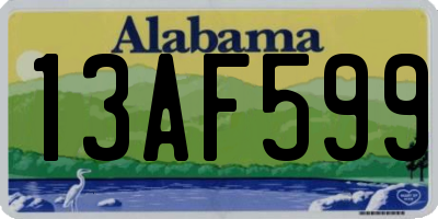 AL license plate 13AF599