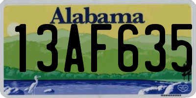 AL license plate 13AF635
