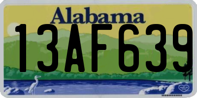AL license plate 13AF639