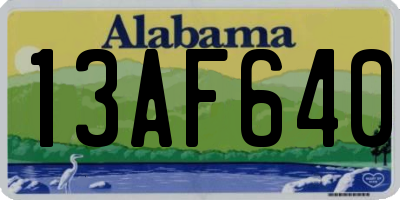 AL license plate 13AF640