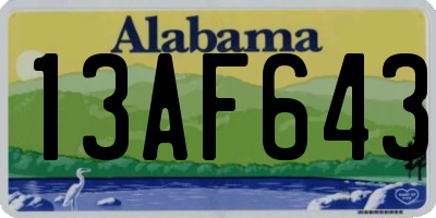 AL license plate 13AF643
