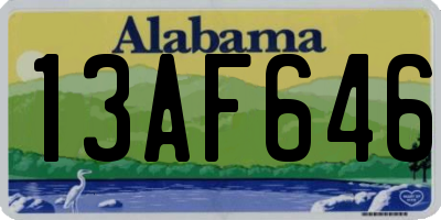 AL license plate 13AF646