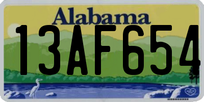 AL license plate 13AF654