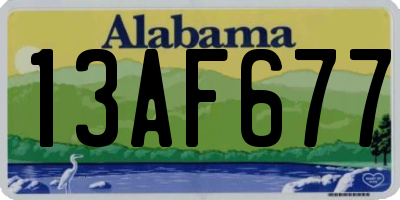 AL license plate 13AF677