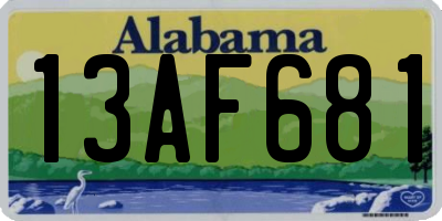 AL license plate 13AF681