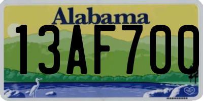 AL license plate 13AF700