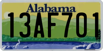 AL license plate 13AF701