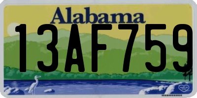 AL license plate 13AF759