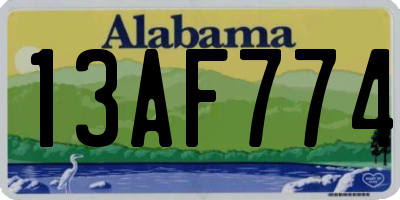 AL license plate 13AF774