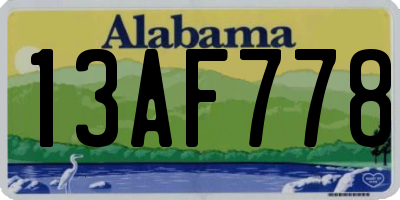 AL license plate 13AF778