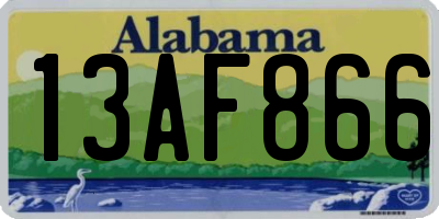 AL license plate 13AF866