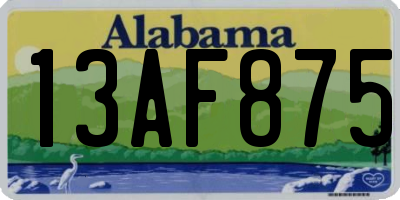 AL license plate 13AF875