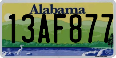AL license plate 13AF877