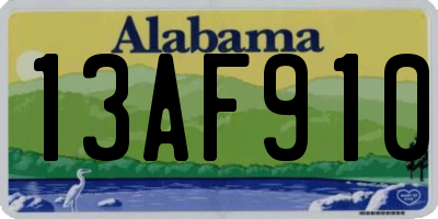 AL license plate 13AF910
