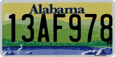 AL license plate 13AF978