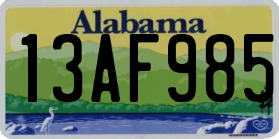AL license plate 13AF985