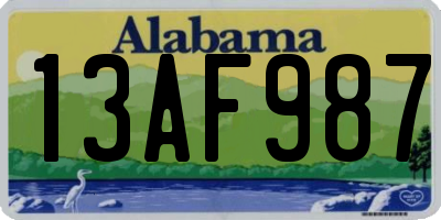 AL license plate 13AF987