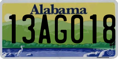AL license plate 13AG018