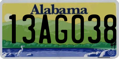 AL license plate 13AG038
