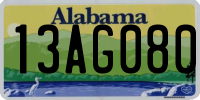 AL license plate 13AG080