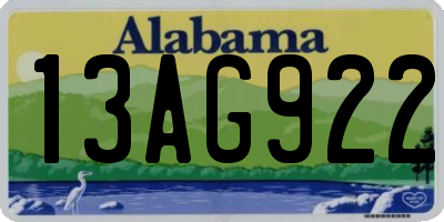 AL license plate 13AG922