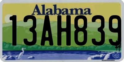AL license plate 13AH839