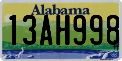 AL license plate 13AH998