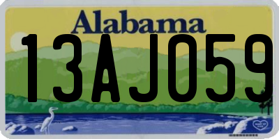 AL license plate 13AJ059