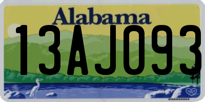 AL license plate 13AJ093