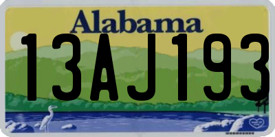 AL license plate 13AJ193