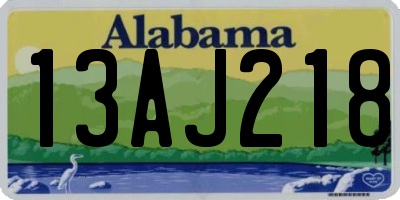 AL license plate 13AJ218