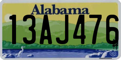 AL license plate 13AJ476