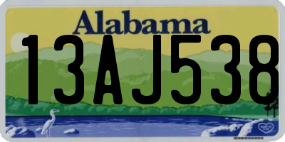 AL license plate 13AJ538