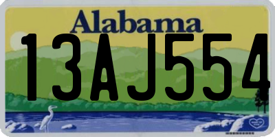 AL license plate 13AJ554