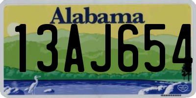 AL license plate 13AJ654