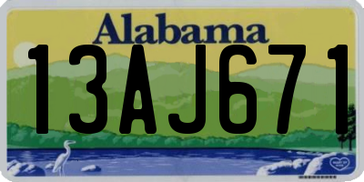 AL license plate 13AJ671