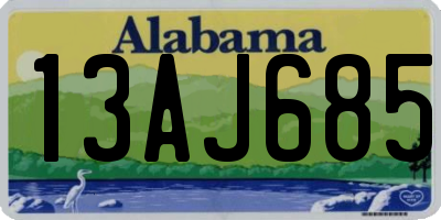 AL license plate 13AJ685