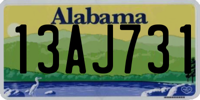 AL license plate 13AJ731