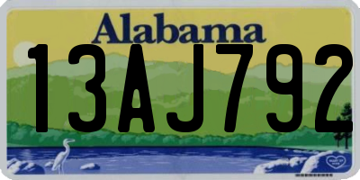 AL license plate 13AJ792