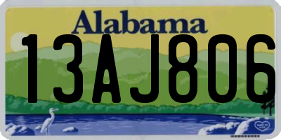 AL license plate 13AJ806
