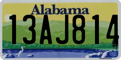 AL license plate 13AJ814
