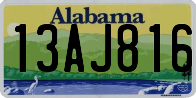 AL license plate 13AJ816