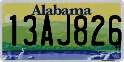 AL license plate 13AJ826