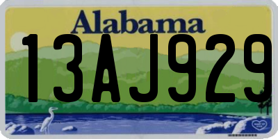 AL license plate 13AJ929