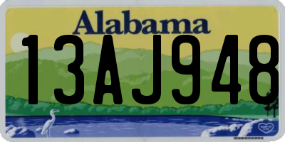 AL license plate 13AJ948