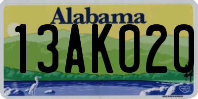 AL license plate 13AK020