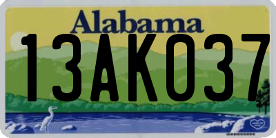 AL license plate 13AK037