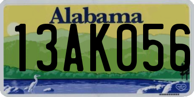 AL license plate 13AK056
