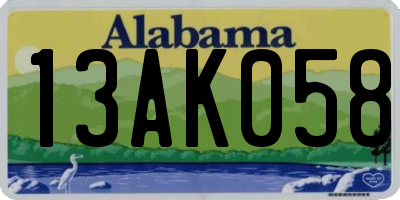 AL license plate 13AK058