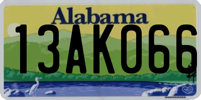 AL license plate 13AK066